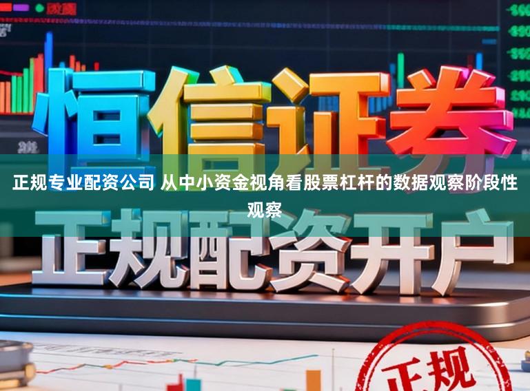 正规专业配资公司 从中小资金视角看股票杠杆的数据观察阶段性观察